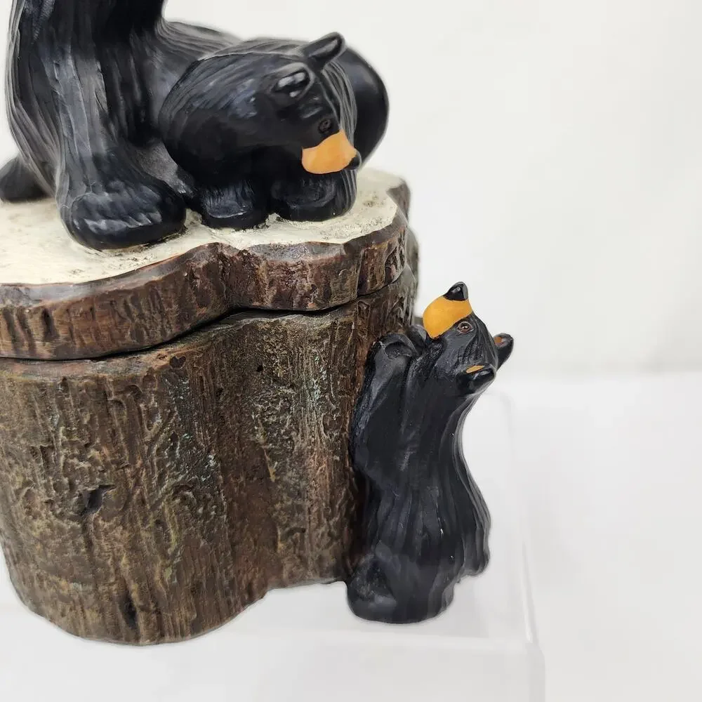 Bearfoots Bears Three Bears Box Jeff Fleming Artist Big Sky Carvers Trinket Box